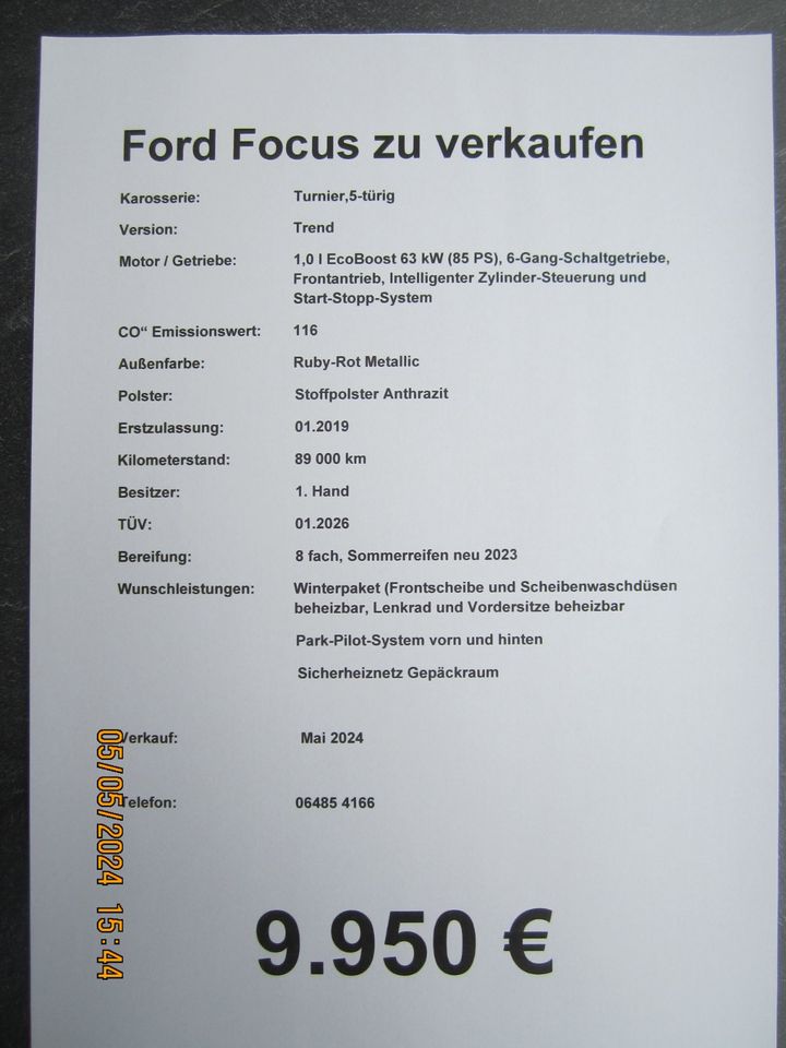 Ford Focus Turnier Trend in Nentershausen (Westerwald)