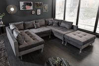 Moderne XXL Wohnlandschaft KENT 305cm grau Couch Samt U-Sofa inklusive Hocker und Kissen Riess-Ambiente Hamburg Barmbek - Hamburg Barmbek-Süd  Vorschau