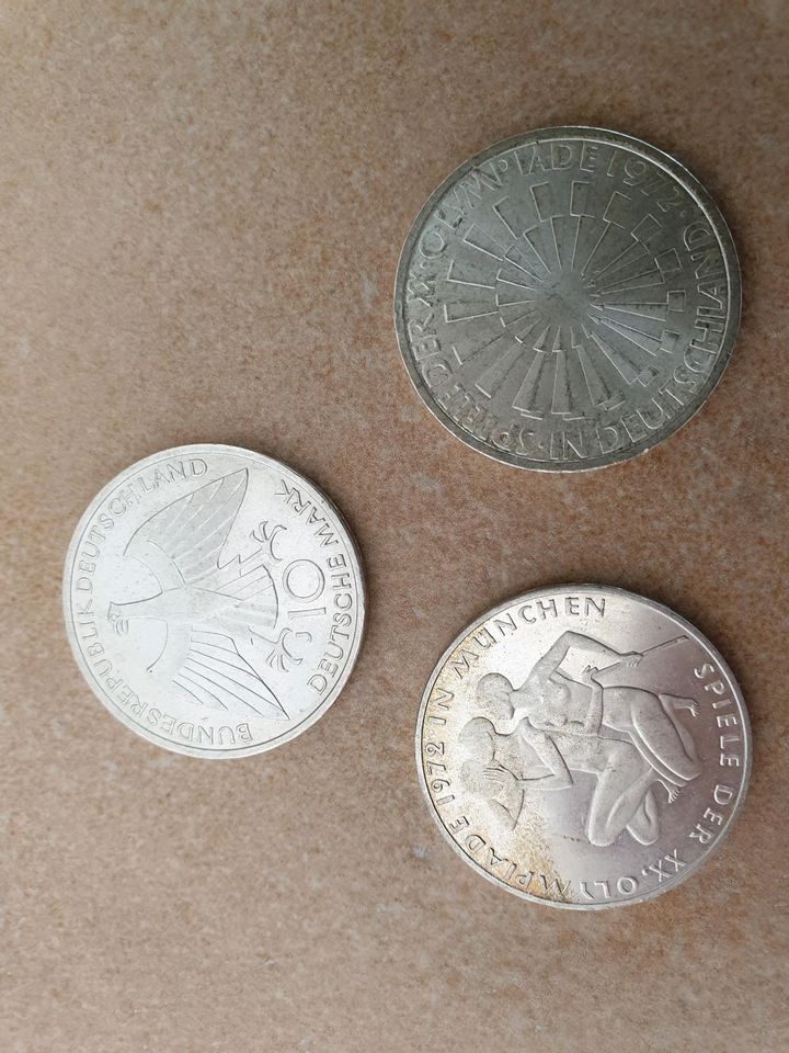 10 DM Silber Münzen Olympische Spiele 1972 in Idstein