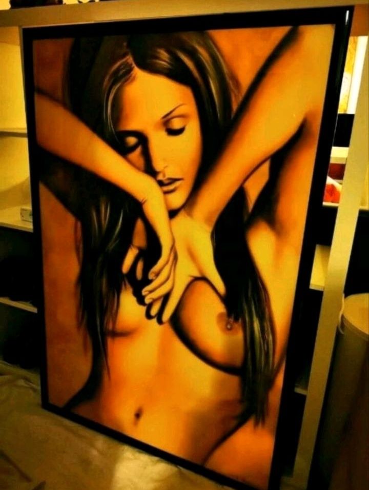 XXL Leinwand Aktbild Bild Nackte Frau Kunstdruck 145cm x 100cm in Colditz