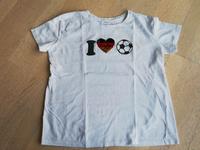 T-Shirt Sportshirt Fußball Deutschland Herz Wendepailletten Gr. S Bayern - Wunsiedel Vorschau