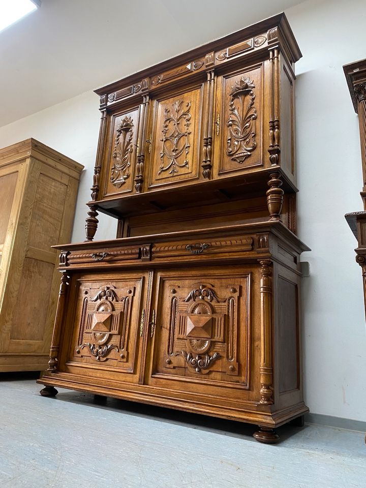 Antikes Gründerzeit Buffet 1880,Historismus,Anrichte mit Aufsatz in Völklingen