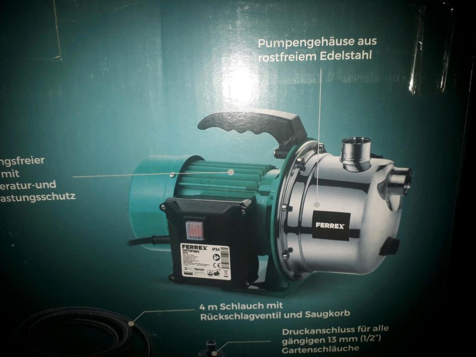 Gartenpumpe neue Saugpumpe für Wasser Ferrex 1000 Watt stark in Schkopau