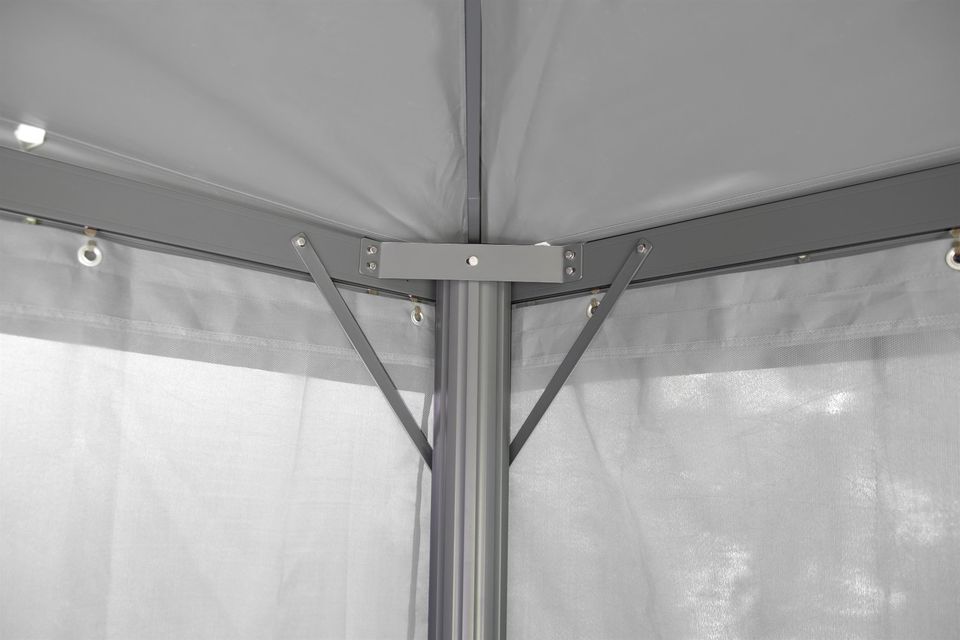 B-Ware Alu-Stahl Pavillon 3x4m grau + Moskitonet, Preis 600 Euro* in Waghäusel