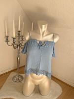 H&M Damen Tshirt Bluse kurzärmelig blau Spitze off-shoulder,Gr.42 Nordrhein-Westfalen - Kaarst Vorschau