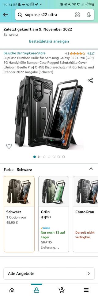 Samsung Galaxy S22 Ultra SupCase Schutzhülle in Grünberg