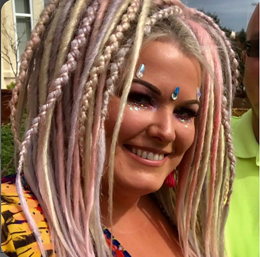 Haare Dreadlocks Dreads synthetisch blond rosa lila lang NEU! in Überlingen