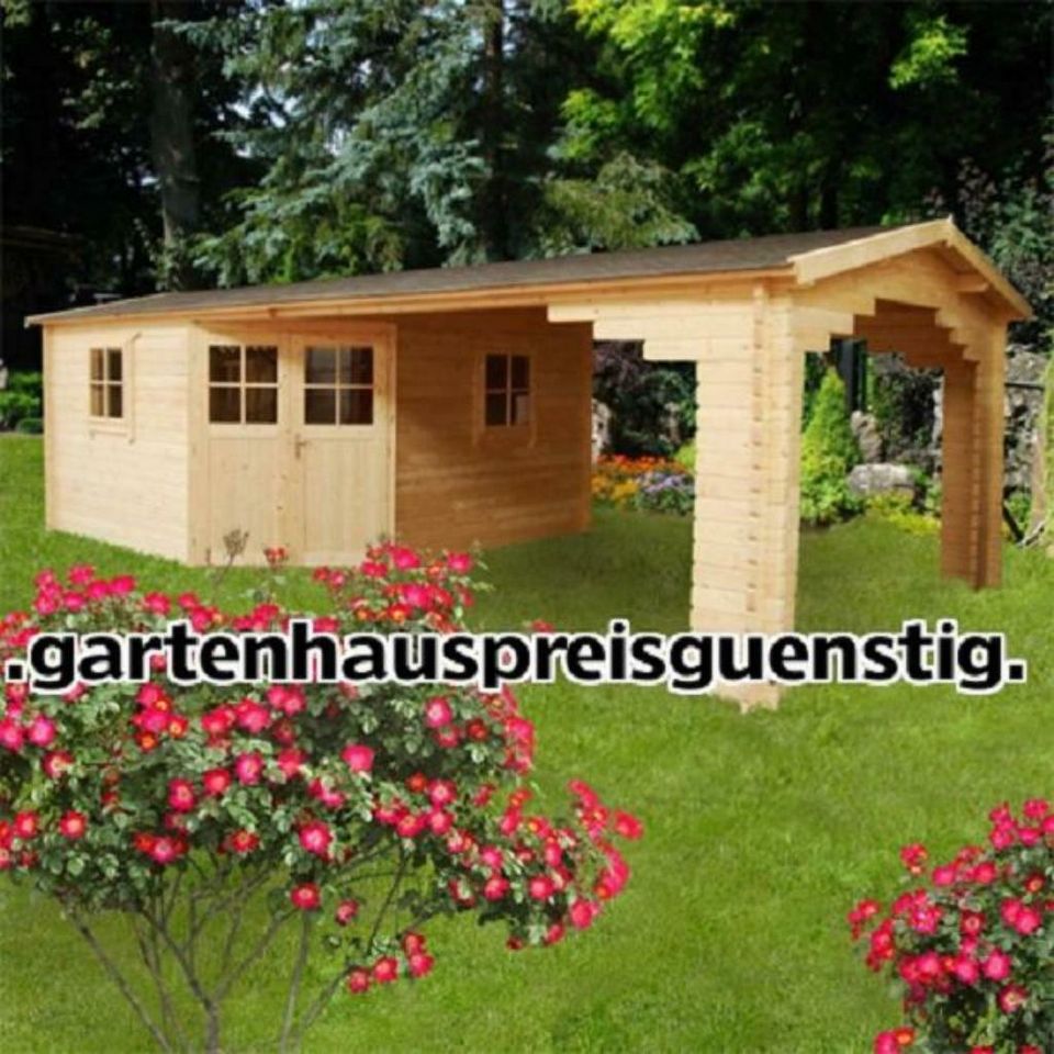 Gartenhaus Blockhaus Gerätehaus Holz 390x390cm, 40 mm, 403939 in Versmold
