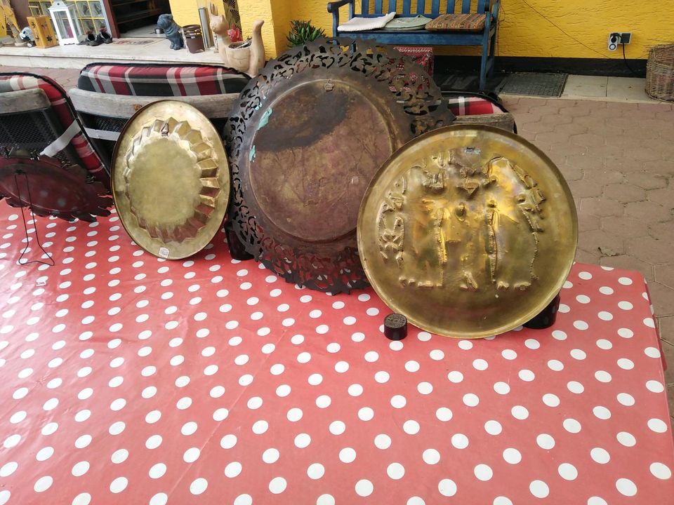 4 Wandteller Metall Ägypten oder als Tischschmuck zum Aufstellen in Neustadt an der Aisch