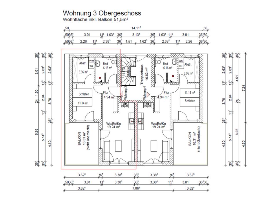 2-Zimmer Wohnung im OG zu vermieten - KFW 40 Standard in Martfeld