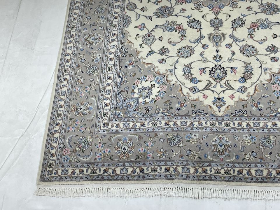 Teppich wolle Handgeknüpft Perserteppich Kashan 300x200 Beige Neu in Stuttgart