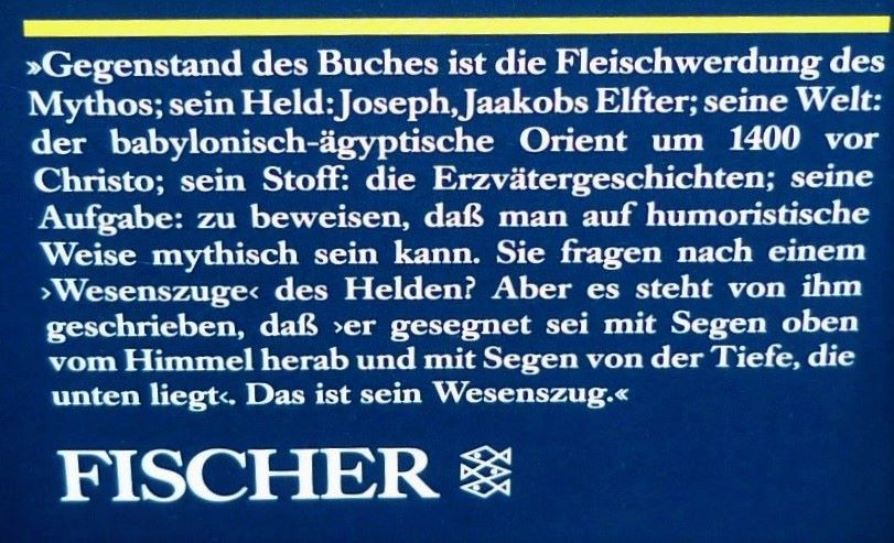 JOSEPH UND SEINE BRÜDER – DIE GESCHICHTEN JAAKOBS – Thomas Mann in München