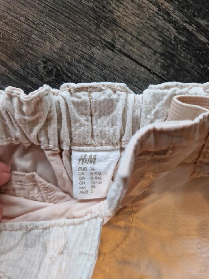 3er-Set Gr. 74 H&M Shorts kurze Hosen coralle beige türkis in Apen