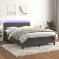 Boxspringbett mit Matratze & LED Dunkelgrau 140x200 cm Samt Baden-Württemberg - Bad Säckingen Vorschau