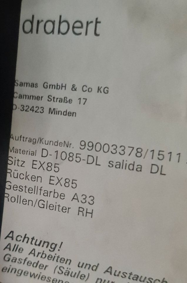 Hochwertiger Drabert Rolldrehstuhl Schnäppchen Einzelstück 130,-€ in Großbeeren