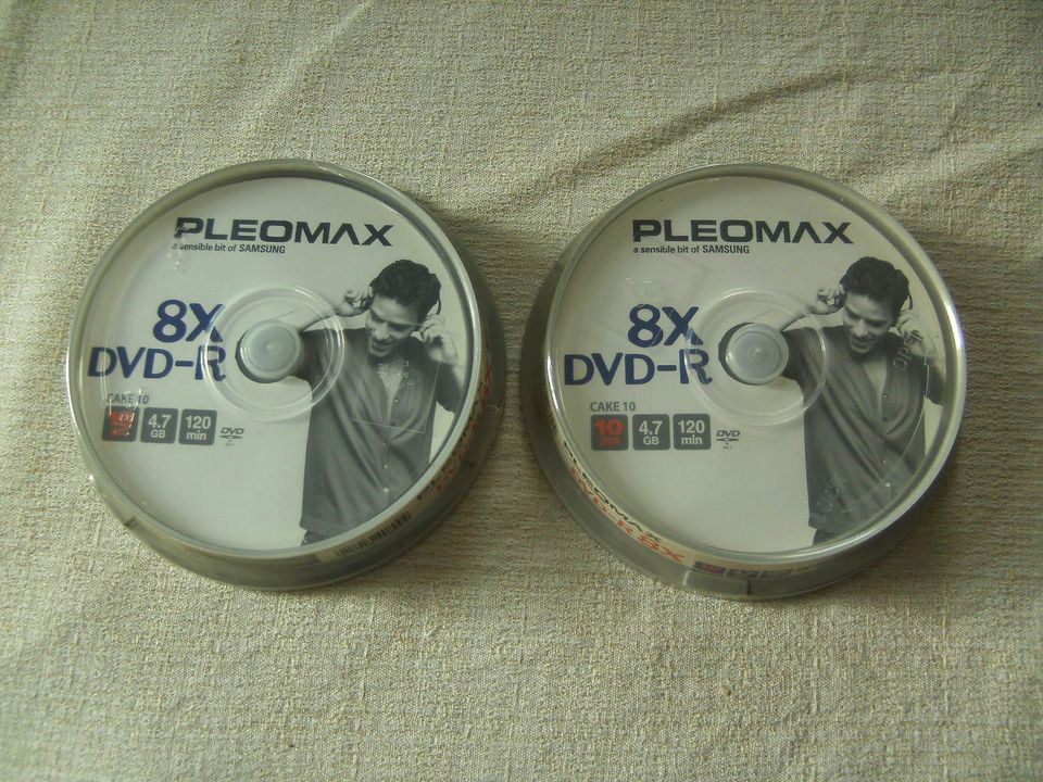 20 SAMSUNG PLEOMAX DVD-R 8X 4.7GB/120MIN Musik Film Daten in Nürnberg (Mittelfr)