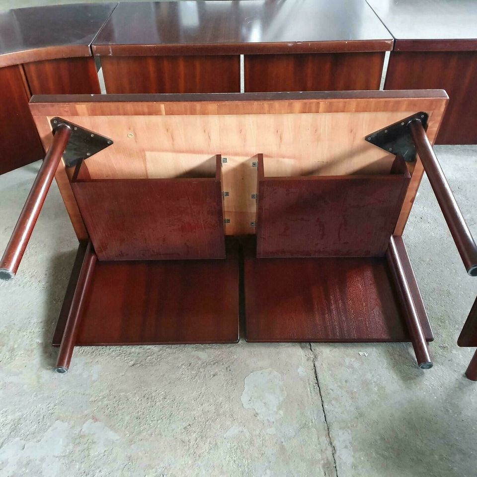 Lübke Design Konferenztisch Set Tisch Leder Stühle Vintage 70er in Gommern