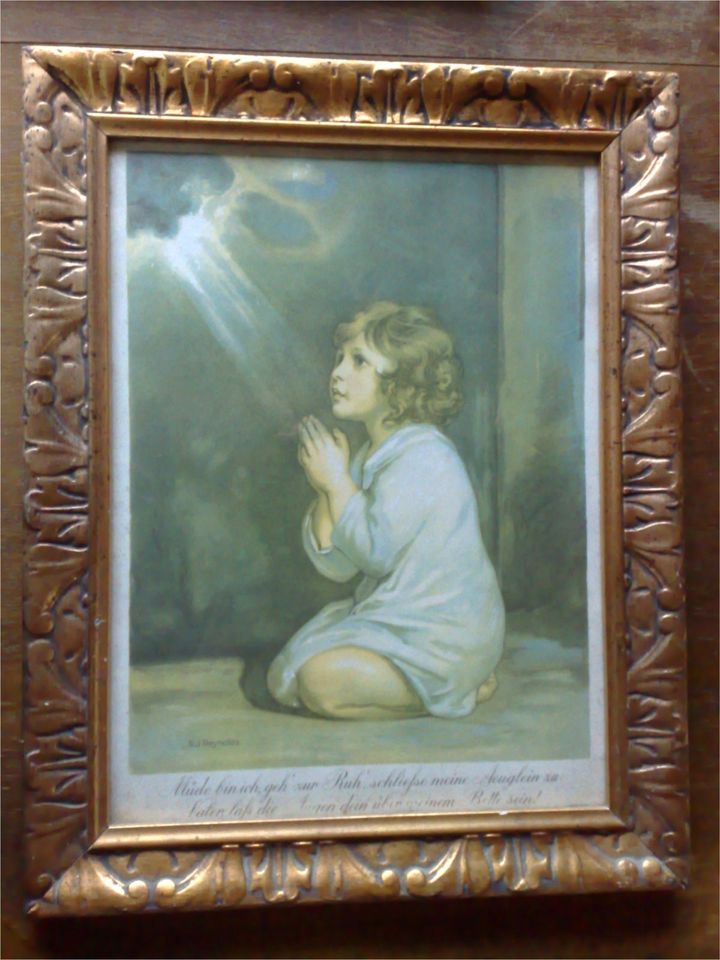 Kunstdruck 1900 - S. J. Reynolds - Der Kleine Samuel im Gebet in Geyer