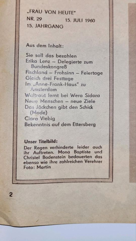 DDR - Zeitschrift "Frau von heute" Nr. 29 ,1960 in Leipzig