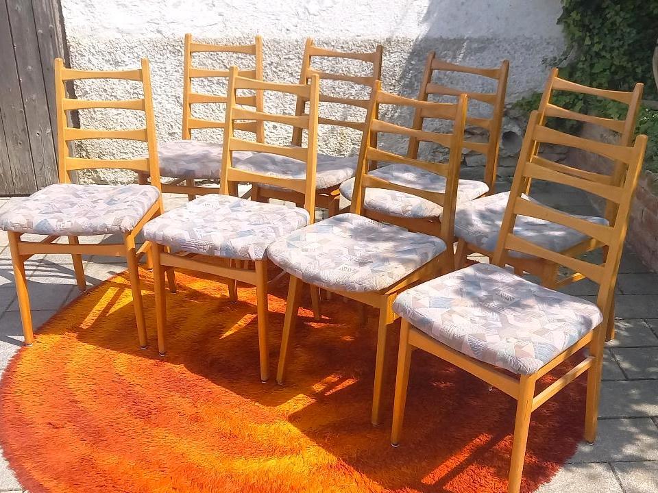 8 x Mid Century Stuhl Dining Chair 60er Vintage Danish Design in Gussenstadt
