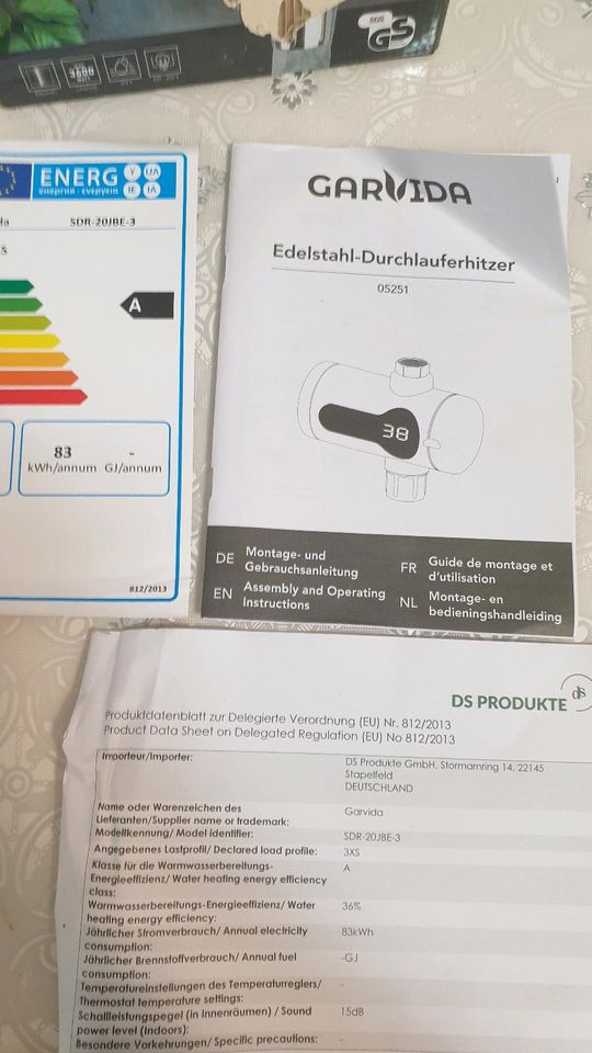 Edelstahl-Durchlauferhitzer.Neu in Halver