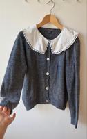 Strickjacke mit Kragen Sweatjacke Jäckchen Neu grau Größe L Sachsen-Anhalt - Halle Vorschau