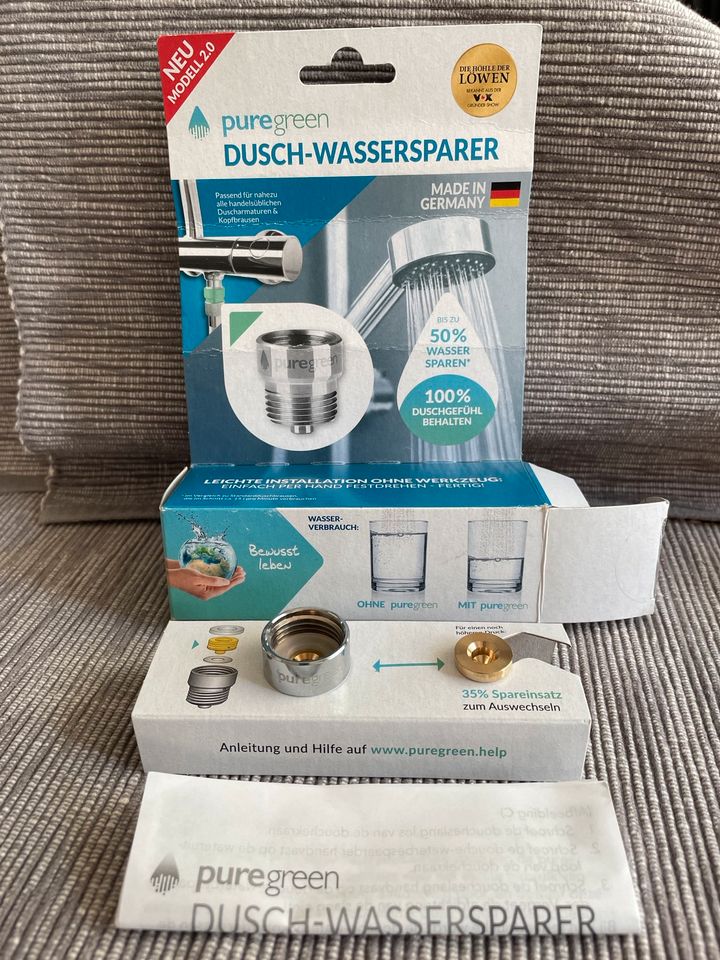 puregreen Dusch-Wassersparer Modell 2.0 in Sinn