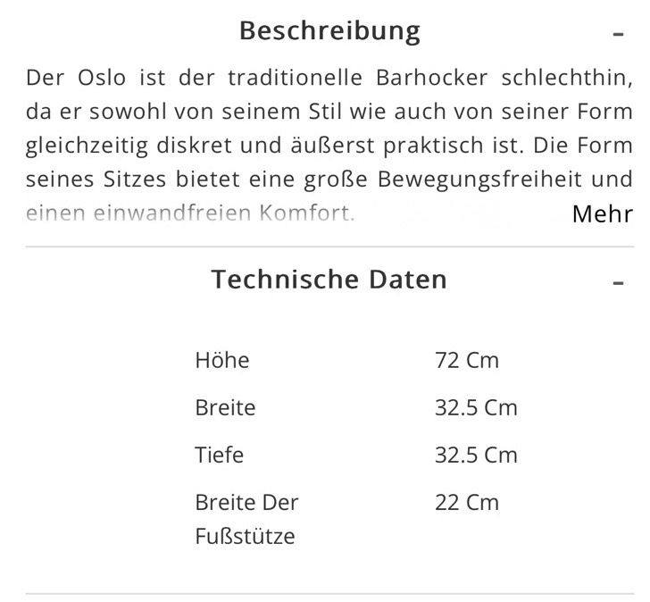 Barhocker Oslo Eiche Barstuhl NEU NEU NEU in Latendorf