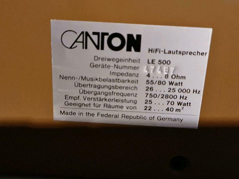 2x Lautsprecher von der Firma Canton in Tauberbischofsheim
