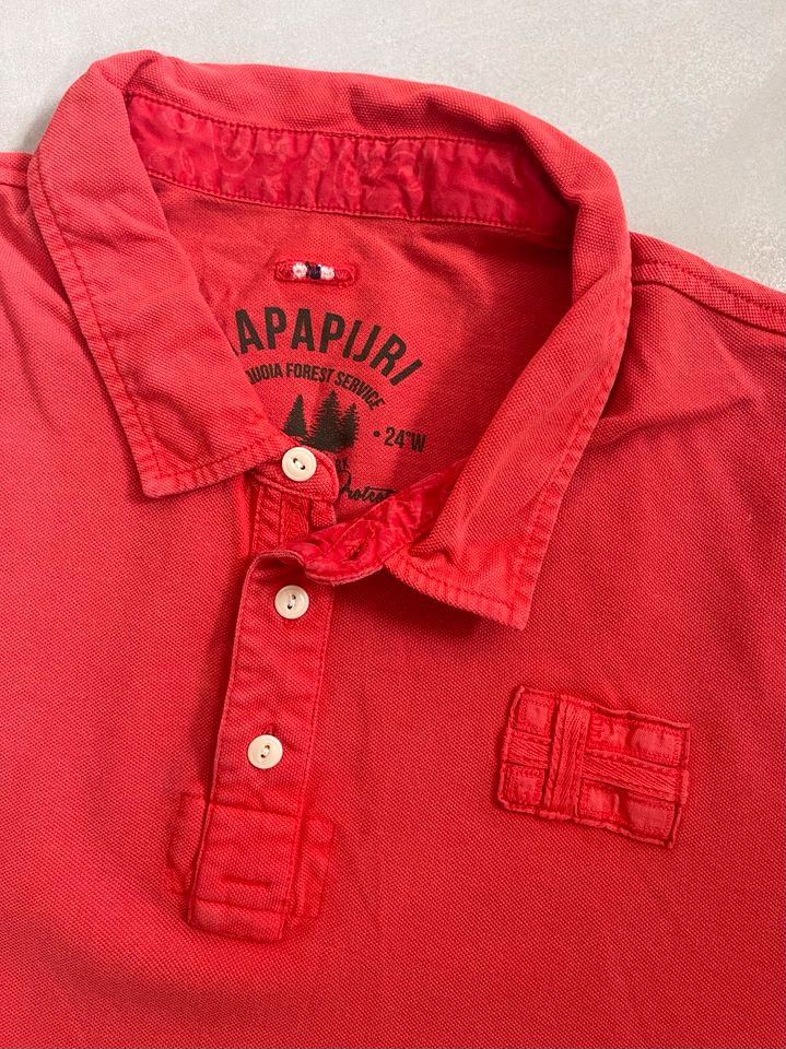 Napapijri T-Shirt Shirt Polo Gr xxl rot TOP !!! in Dudeldorf