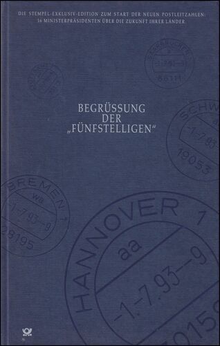 1993 Begrüssung der "Fünfstelligen" Buch mit Briefmarken in Witten