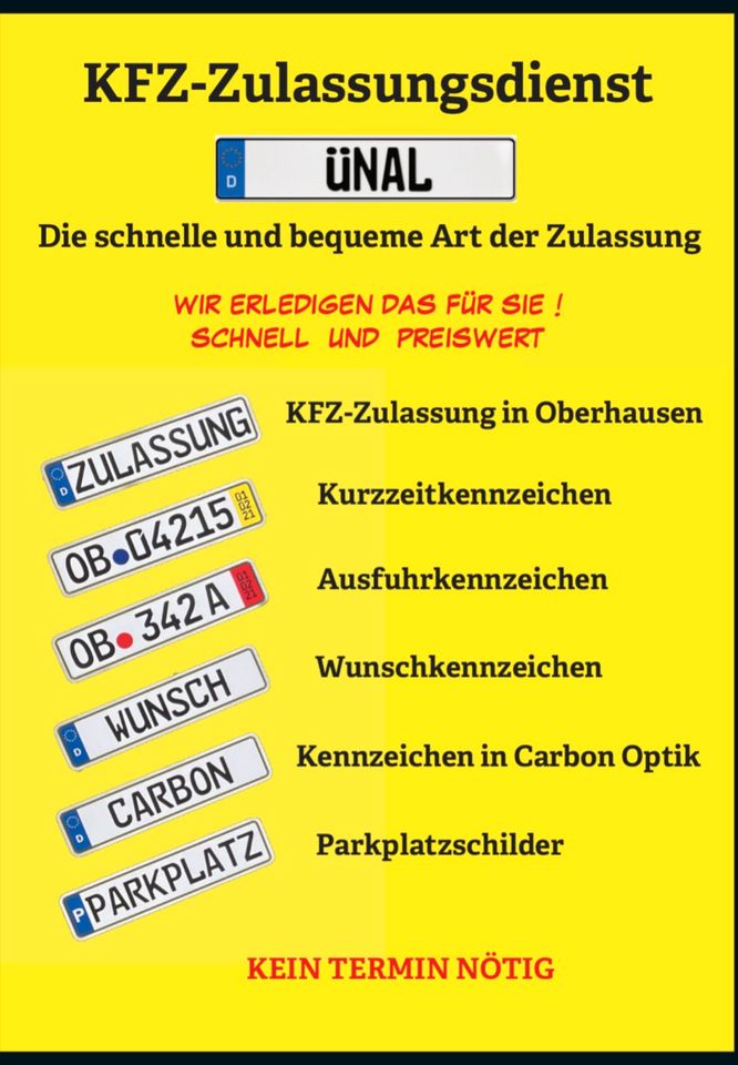 KFZ ZULASSUNGSDIENST DUISBURG AUTO ANMELDUNG ABMELDUNG UMMELDUNG in Duisburg