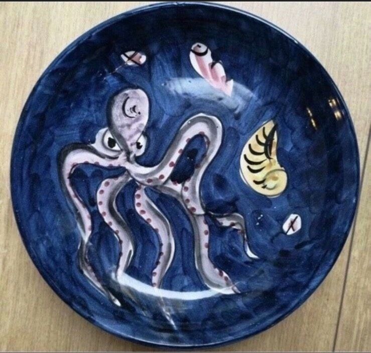 Teller Wandteller Schale Keramik Octopus Krake Tintenfisch in Hamburg