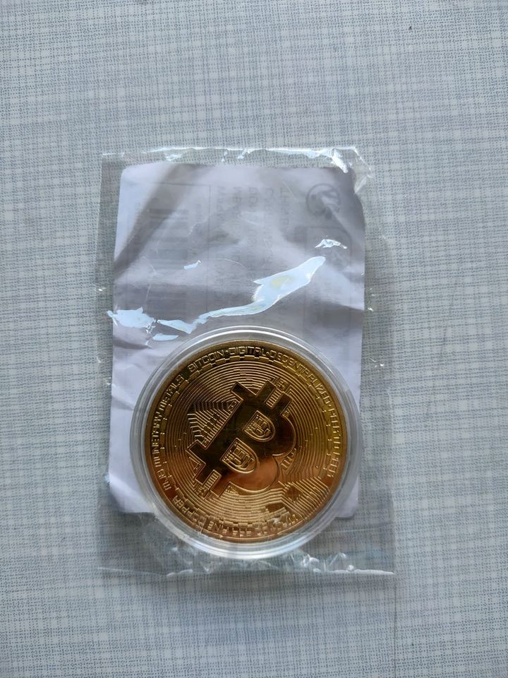 Münze Medaille Bitcoin BTC Krypto Gold Sammelstück Sammelmünze in Mutterstadt