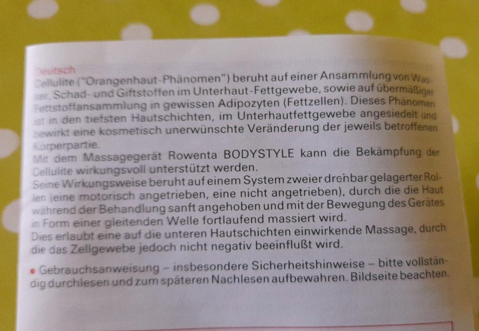 Rowenta Bodystyle Massagegerät gegen Cellulite in Herne