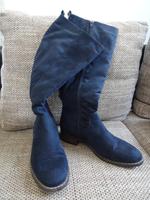 Hohe Samtstiefel blau | Größe 39 | Sehr schick & bequem Mecklenburg-Vorpommern - Stralsund Vorschau