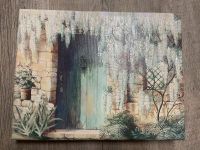 Wandbild Tür im Garten Leinen auf Holzrahmen 30x23cm Leipzig - Großzschocher Vorschau