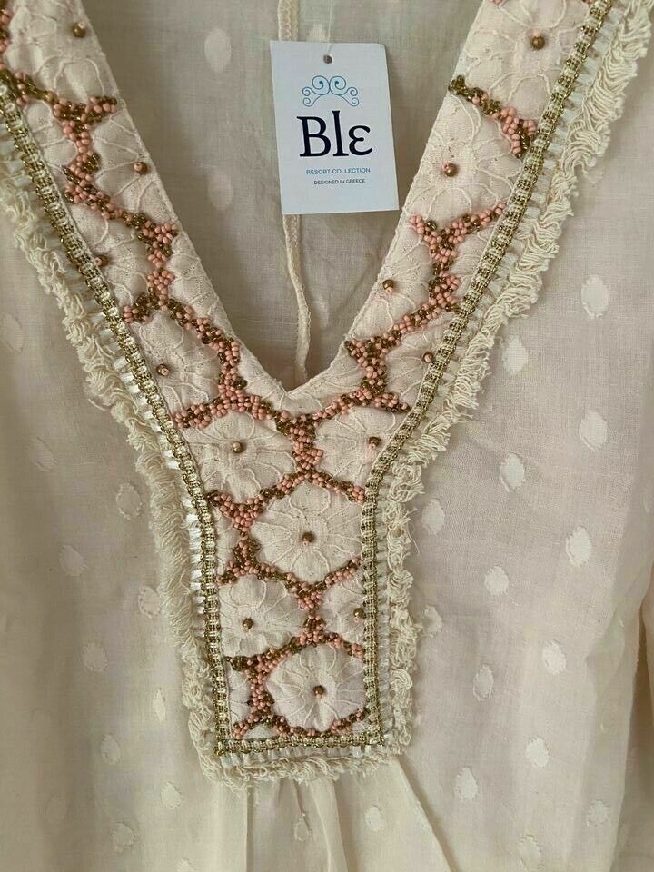 Blé Tunika Bluse aprikot rosa M L Perlen bestickt neu m. Etikett in Bielefeld