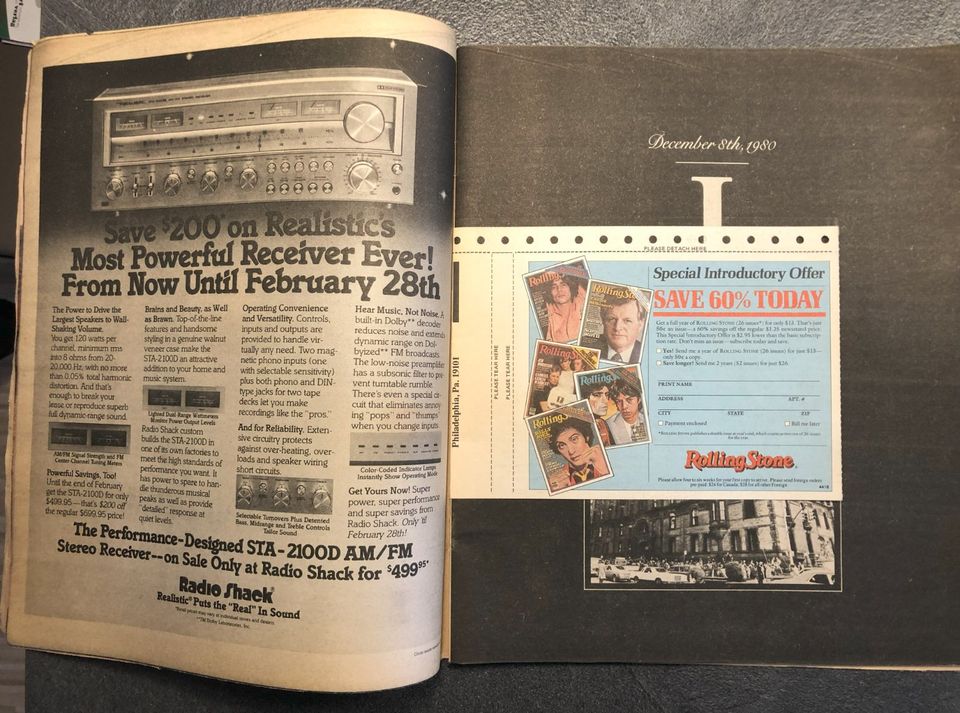 US Rolling Stone Magazine - January 22, 1981 - John Lennon Cover in Dietzenbach