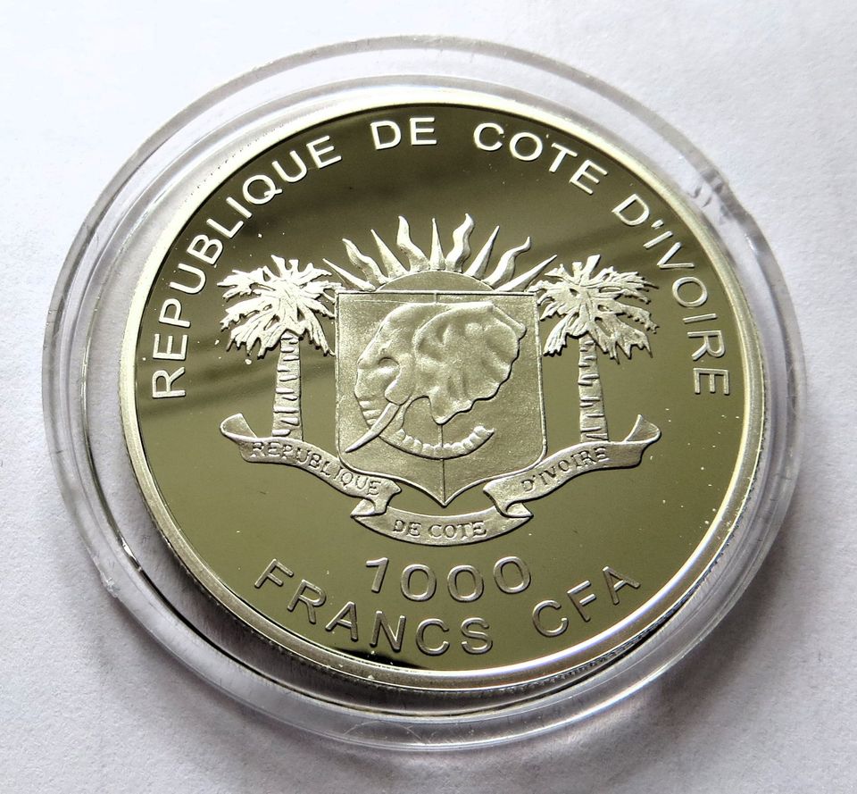 Silbermünze Elfenbeinküste 1000 Francs - Redoutable in Sachsenheim