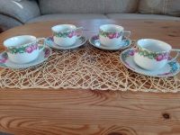 4 Tassen mit Untertellern Rosé Shabby Vintage Landhaus Schleswig-Holstein - Borgstedt Vorschau