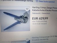 Harting Crimp Zange Presse Kabelschuhe Klauke Presse Saarland - Neunkirchen Vorschau
