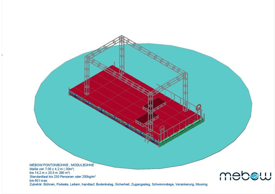 Mietponton, Schwimmponton mieten, Arbeitsponton, Eventplattform, in Neubrandenburg