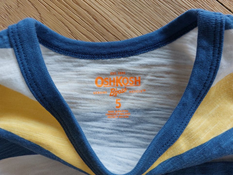 NEU Oshkosh 110 116 T-Shirt Gr. 5 gestreift mit Brusttasche in Ettlingen