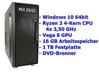 Ryzen 3 PC 4 Kern CPU 4x 3,50GHZ Computer 16 GB 1TB Windows 10 Bayern - Plattling Vorschau