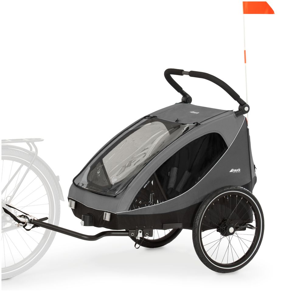 Hauck Dryk Duo - 2in1 Fahrradanhänger & Buggy - Grey - Bietet Platz für 2 Kinder (bis 44 kg) - Bike Trailer & City Buggy - NEU in Fulda