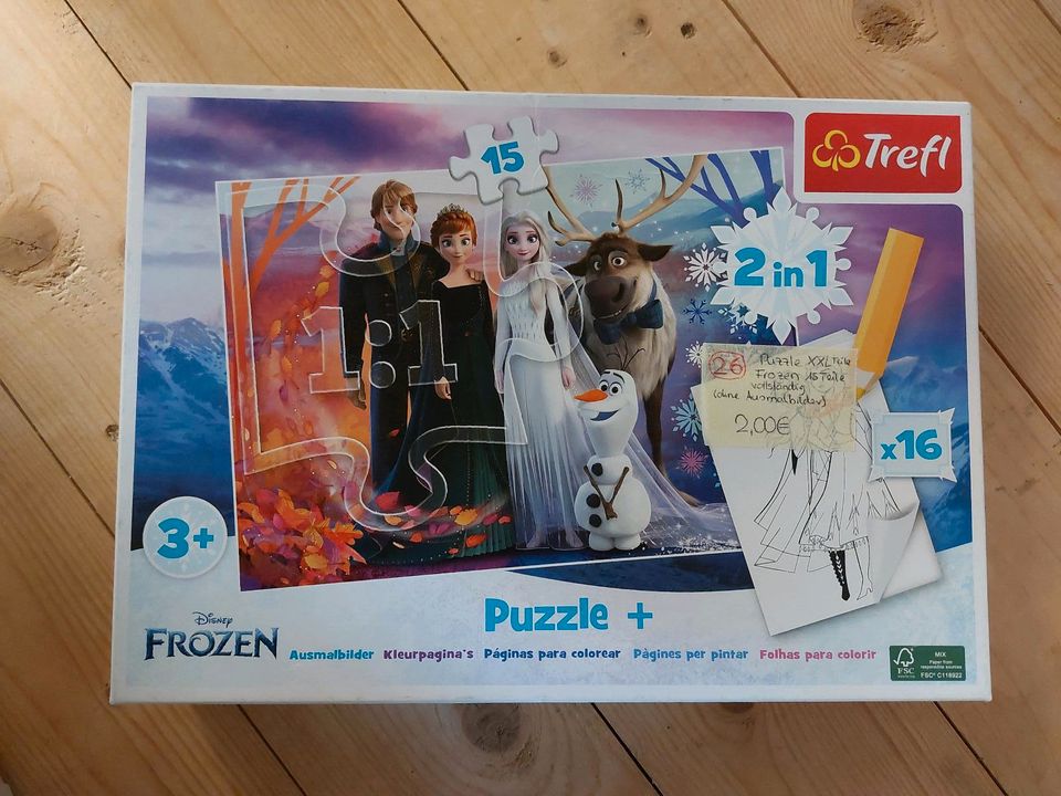 Frozen Eiskönigin Anna und Elsa Puzzle 15 Teile XXL ab 3 Jahre in Bünde