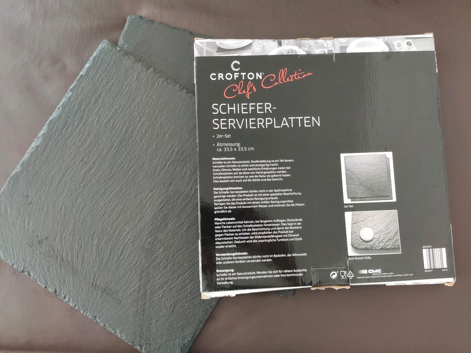 Schiefer-Servierplatten 33.5cm x 33.5cm in Frankfurt am Main