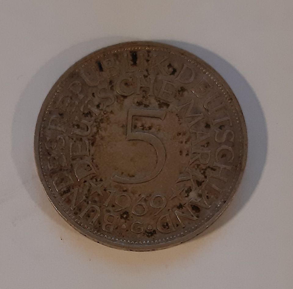 Münze Seltene 5 Deutsche Mark Münze Jahr 1969 Prägung G - BRD - in Tangstedt