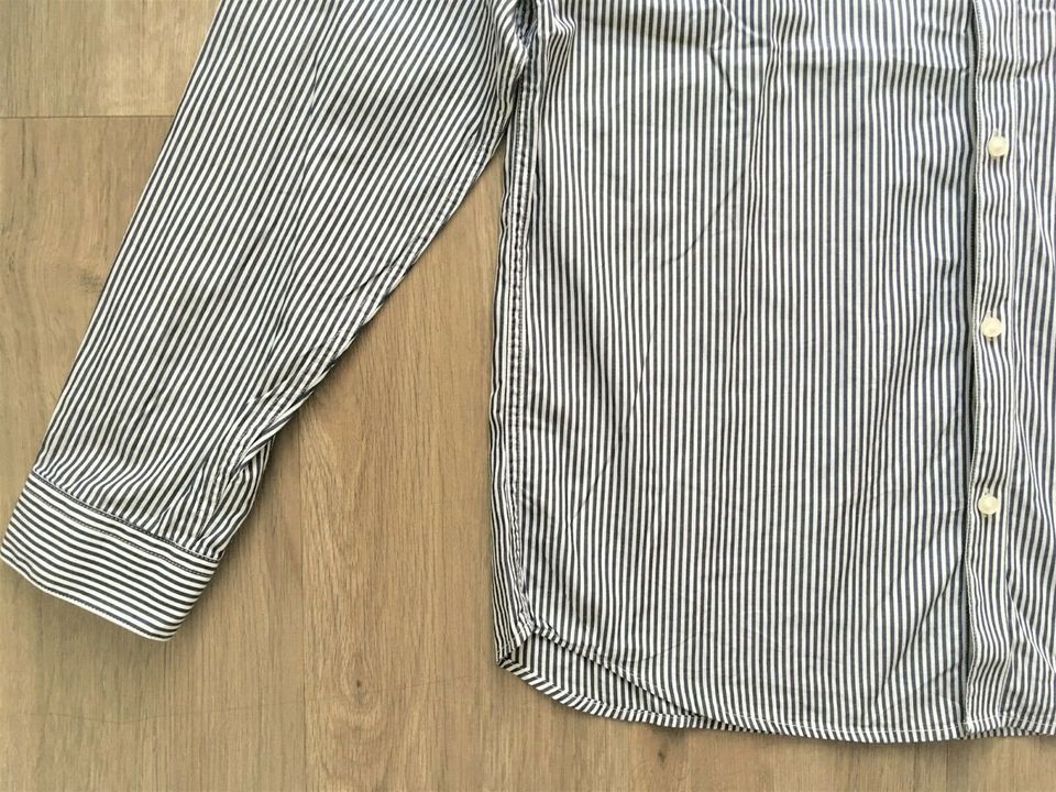 Jack & Jones premium gestreiftes LA-Hemd in Grau-Weiß, Gr. L in Witten